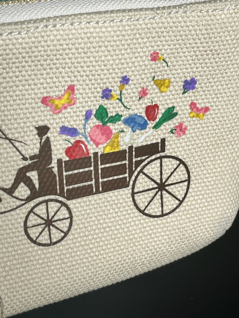 Coach Large Wristlet 19 Dreamy Veggie Horse & Carriage w/ Matching Radish Charm - Picture 2 of 6